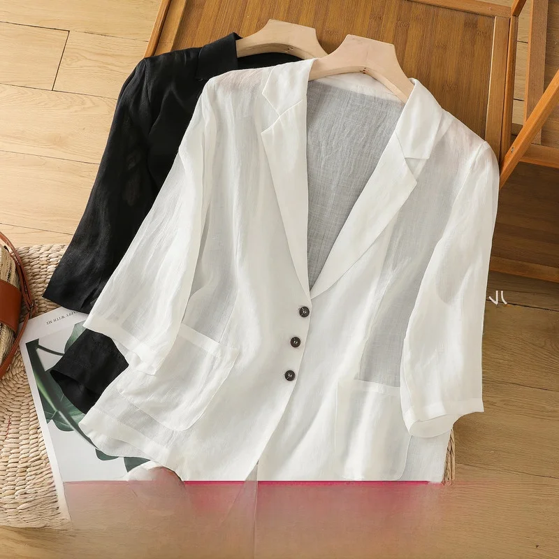 

Новый легкий свободный женский летний жакет из бамбукового вискозного трикотажа с длинным рукавом, тонкий кардиган-топ из полиэфирного волокна