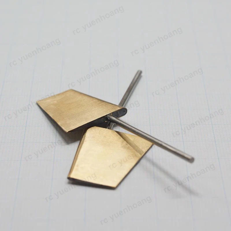 1Pair 1/200 Scale Model Modern Destroyers Copper Steering Rudder Dia 2mm Height 37/42mm Stainless Steel Rudder Rod for RC Boat