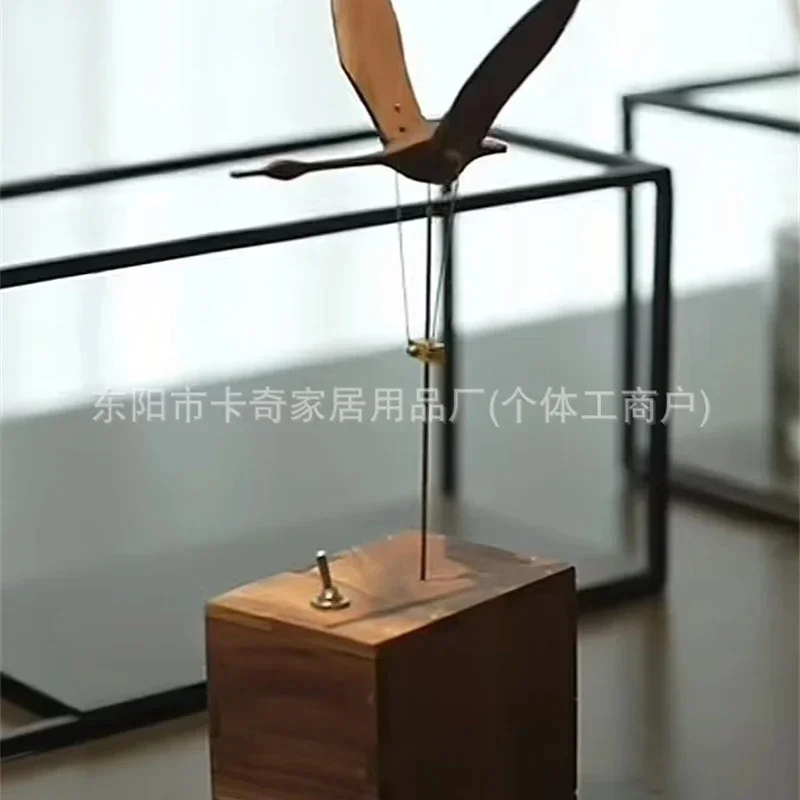 Handmade Wooden Swan Ornament Movable Flexible Desktop Decoration Creative Cute Birthday Holiday Gift for Kids Home Decor