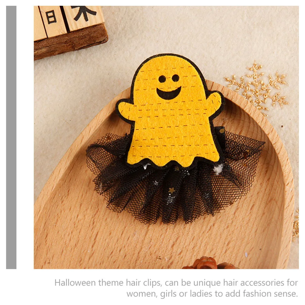 

4Pcs Halloween Hair Clips Cute Fabric Metal Hairpins for Girls Women Party Cosplay Hair Accessories Halloween Hairpin