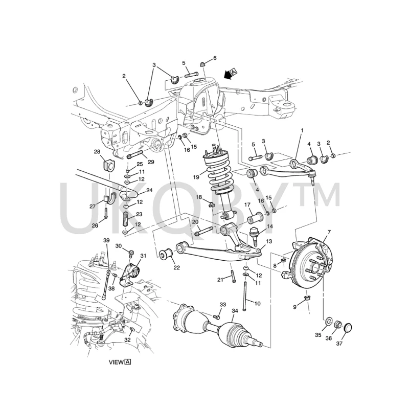 25918049 Suitable for Ca di ll ac Es ca la de GMC/Suburban Outer front stabilizer bar sleeve parallel bar adhesive