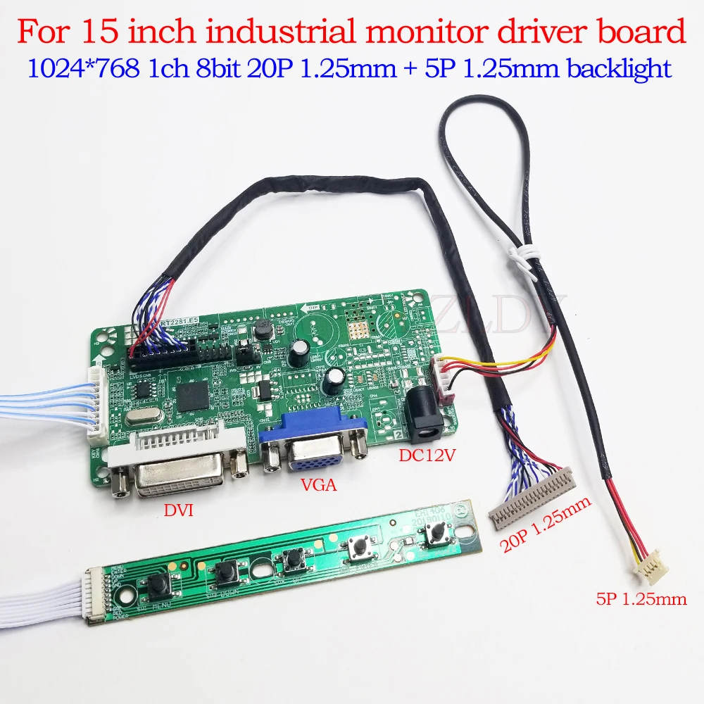 LCD controller board DVI+VGA For 15 inch 1024*768 industrial display monitor G150XTN06 G150XTK01 HM150X01 M150GNN2 TM150TDSG71