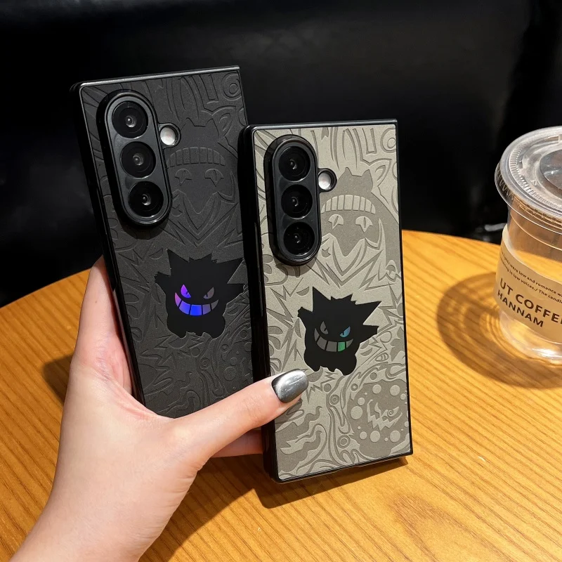 Etui na telefon Anime Gengar Pokemony Emboss do Samsung Galaxy Z Flip 6 Z Fold 4 5 6 7 zfold4/5/7 z flip Zflip7 Zflip5 Skórzane etui — zdjęcie produktu 6