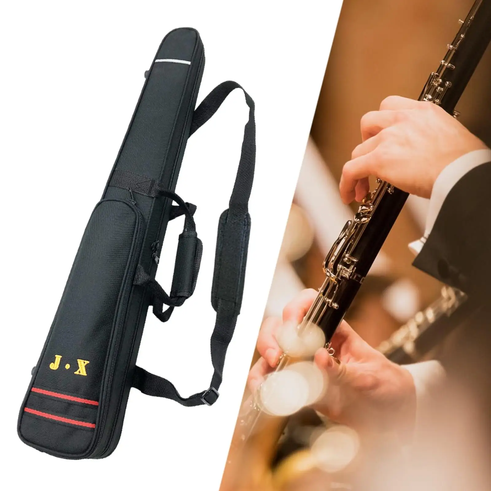 

Clarinet Carrying Case Canvas Foam Padding Portable for Practice Gifts Stage