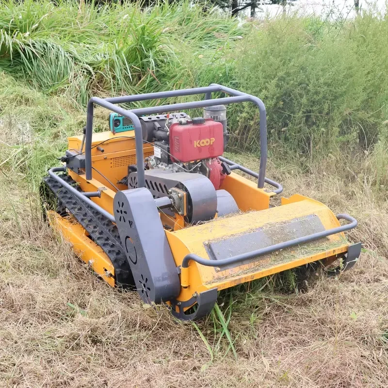 Industrial Terrain Automatic High Power 190cc Diesel Tracked Remote-controlled Slope Direct Flail Mower