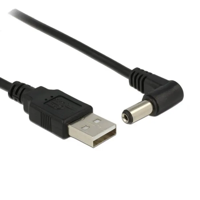 Zihan 100cm USB 2.0 A Type Male to Right Angled 90 Degree 5.5 x 2.1mm DC 5V Power Plug Barrel Connector Charge Cable