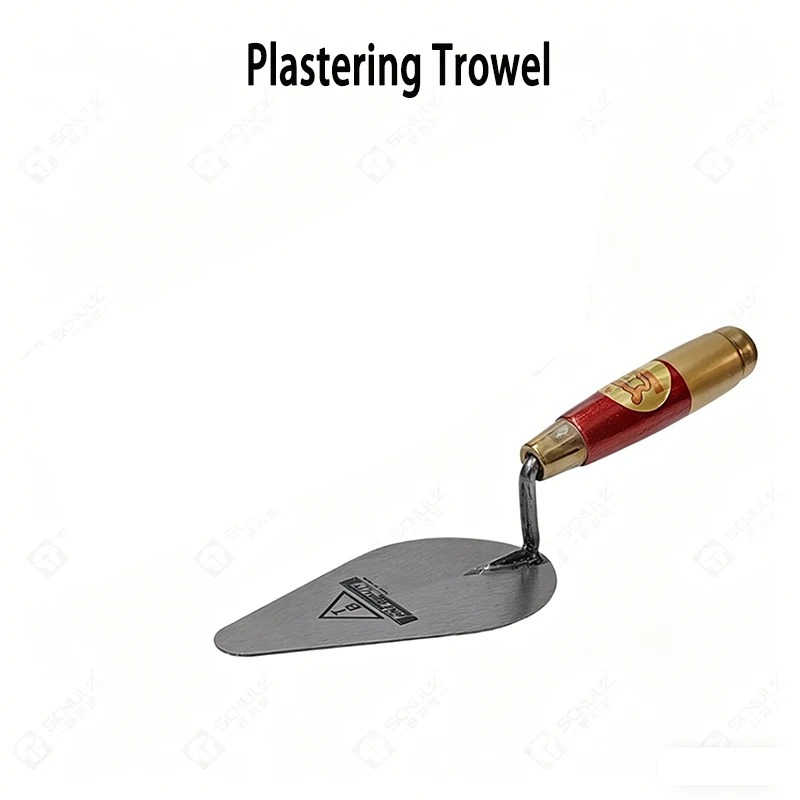 High Manganese Steel Plastering Trowel Pointed Bricklaying Putty Round Wooden Handle Trowel Wall Brick Trowel Tail Ash Spoon