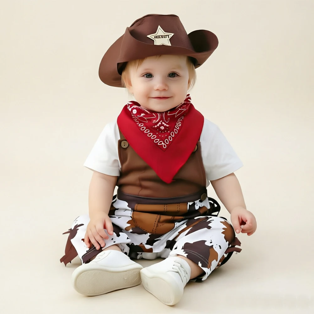 Umorden cowboy vaca menino traje macacão para bebês meninos da criança infantil halloween natal festa de aniversário cosplay vestido extravagante