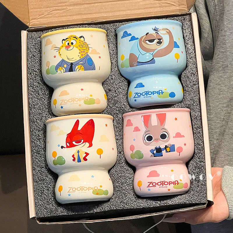 

Hot Sale Officially Licensed Zootopia Judy Nick Ceramic Mug Set 300ml Coffee Cup with Gift Box Birthday Gift for Women Girls