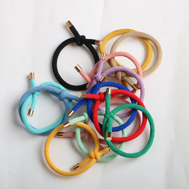 Women Elastic Hair Rope Rubber Bands Stylish Girls Hair Bands Hair Scrunchies Gold Plated Hair Accessories Hair Tie