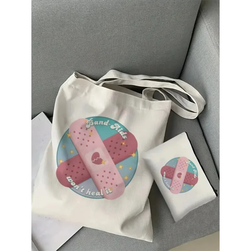 2pcs K-12 Melanie Women's Handbag Cosmetic Bag Fashion Casual Shoulder Bag Eco Large Capacity Travel Shopping Bag Purse Gift