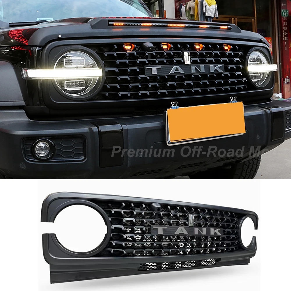 

For 2021-2025 Compatible Tank 300 Front Grille Upgrade Defender Grille Frame Front Face TANK Logo Grille Decorative Accessories