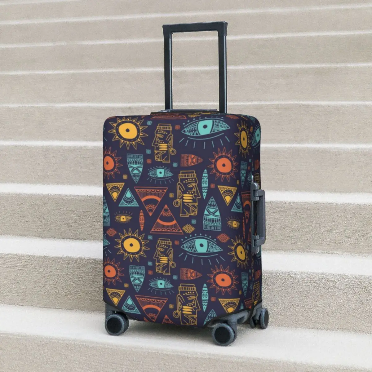 

Trendy Maya Art Suitcase Cover Graffiti Travel Protection Vacation Strectch Luggage Accesories