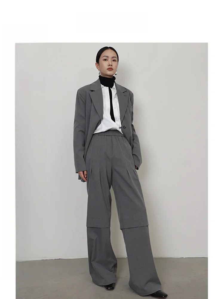 

WenYu женский костюм Jaet, комплект с широкими брюками, весенний комплект из двух предметов Sli Lady, уличная одежда, материал полиэстера