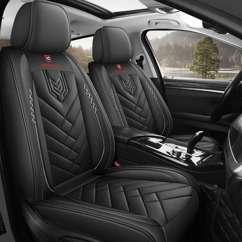 Universal Split Seat Fully Surrounded Luxury Car Seat Cover Breathable Comfortable Perforated Leather Cushion Seats Cover JJ90