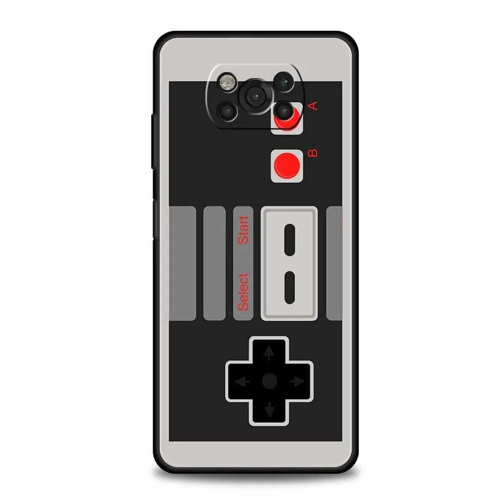 Phone Case For Xiaomi Poco X6 X5 X4 Pro 5G X3 NFC F5 F4 M5 M4 M3 F3 GT C51 C50 C55 Black Cover Video Game Boy Vintage GamePad