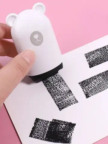 1 Cute Bear Shaped Roller Stamp, Study Notebook Typos Cover Graffiti Fashion Stamp, Personal Privacy Graffiti Daily Necessities