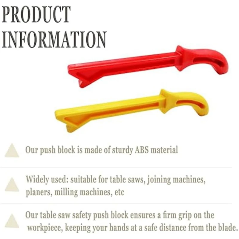 Safety Woodworking Push Stick Set For Pushing Stock Through On Table Saws, Router Tables, Shapers And Jointers, Durable (2PCS)