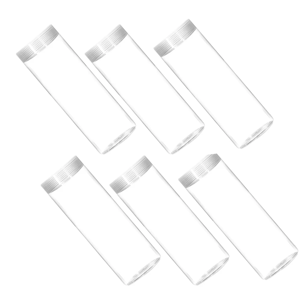 6Pcs Clear Coin Storage Tubes Transparent Plastic Holders for Quarters Dimes Pennies Large Capacity Coin Collection Organizer