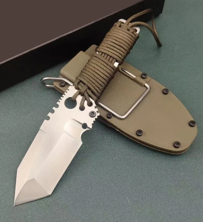 Tough Guy Mercenary Straight Fixed Blade Knife 154CM Blade Channel Steel Handle Tactical Hunting EDC Survival Tool Knives