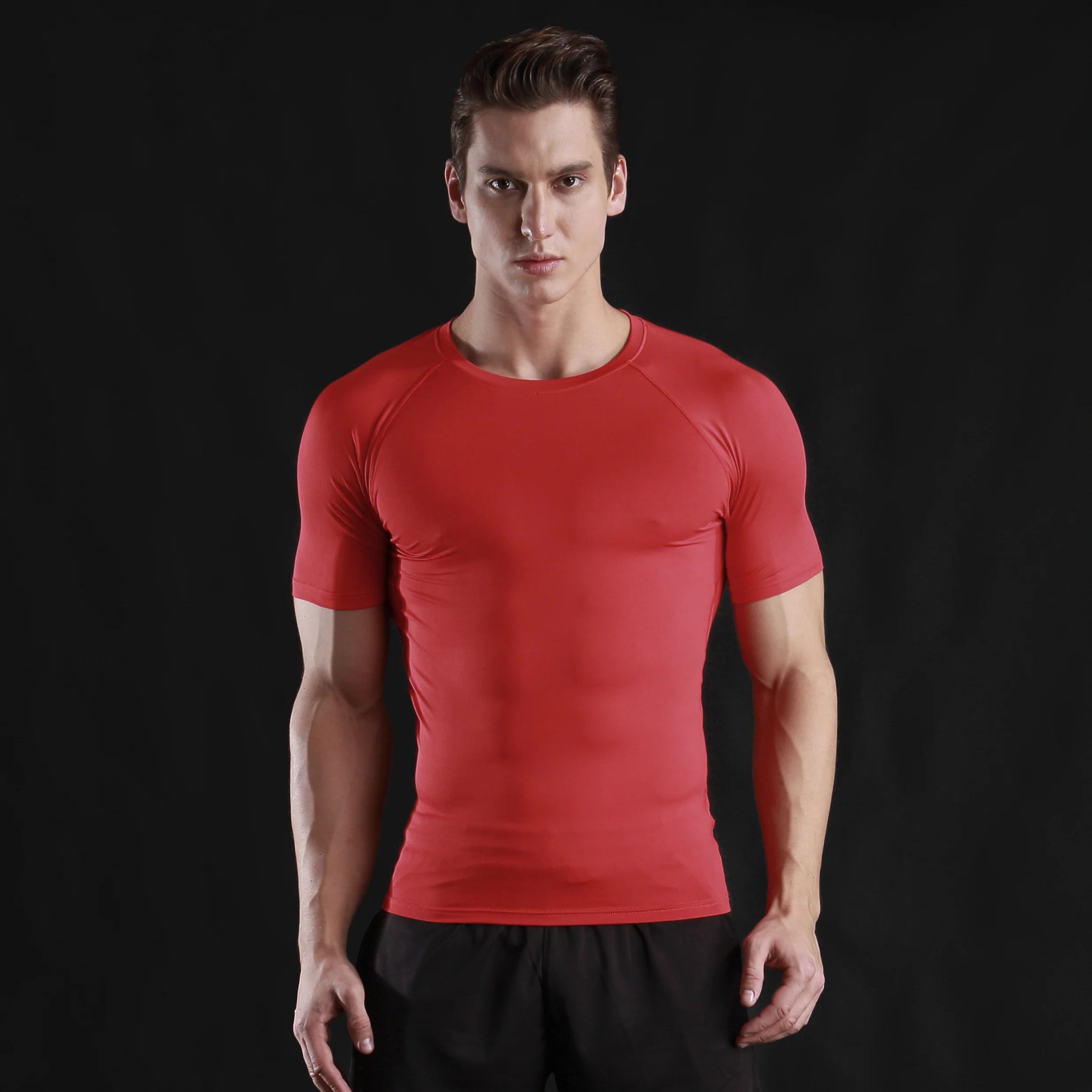 Men\'s Autumn  MMA Fitness Gym Sports Suit Elastic Sweat Wicking Compression Jogging Bicycle Running Suit T-Shirt Rashguard