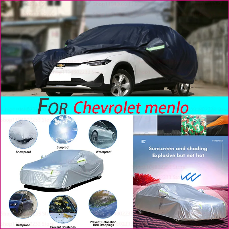 

Black Heavy Duty Car Cover Waterproof All Weather, Full Exterior Cover Outdoor Snow Sun Uv Protection For Chevrolet Menlo