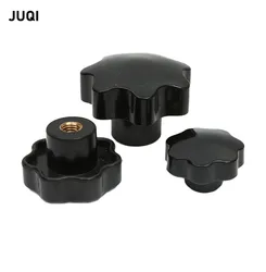 1PCS M5 M6 M8 M10 M12 five star manual screw nut Torx bakelite adjusting knob handle brass core nut black cabinet handle