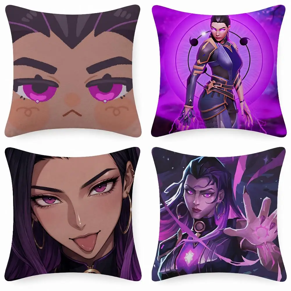 Game Valorant R-Reyna Cushion Cover Soft Short Plush Anti-Mite Sofa Bedroom Den Car Dorm Decor Gifts