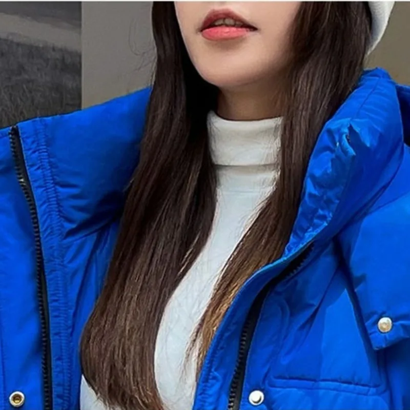 New Women Down Cotton Coat Winter Jacket Female Warm Thick Parkas Mid Length Version Hooded Outwear Loose Large Size Overcoat