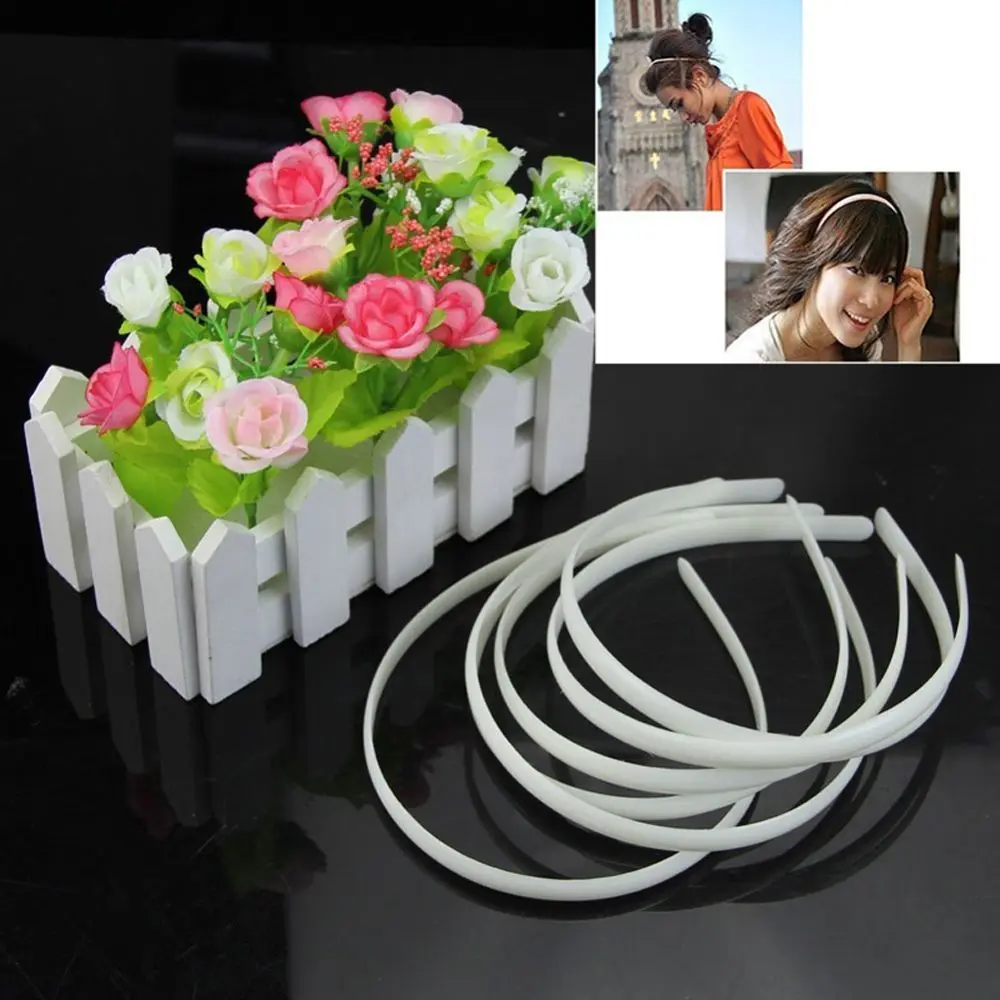 

DIY Tool White Fashion Girl Hair Accessories Plain Lady No Teeth Hairband Plastic Hair Band Headband
