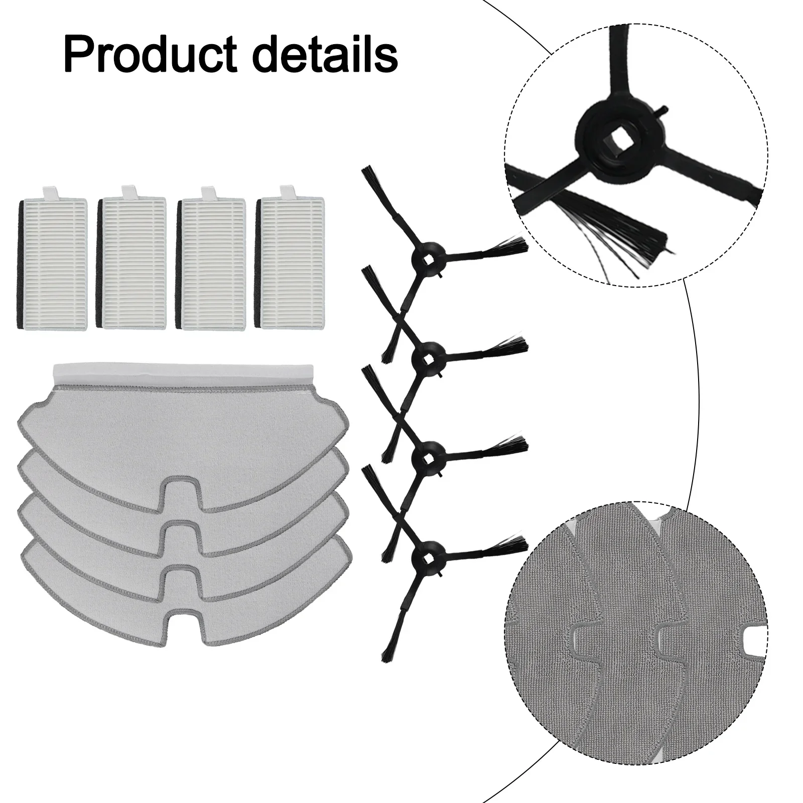 

Сменные фильтры, тряпки для швабры и боковые щетки, предназначенные для пылесоса Mova M1/для Trouver M1 для эффективной уборки