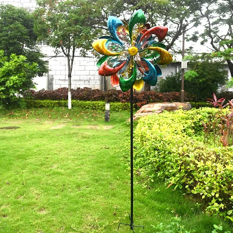 Outdoor rotating iron windmill garden garden decoration large ornament gardening outdoor villa terrace balcony layout