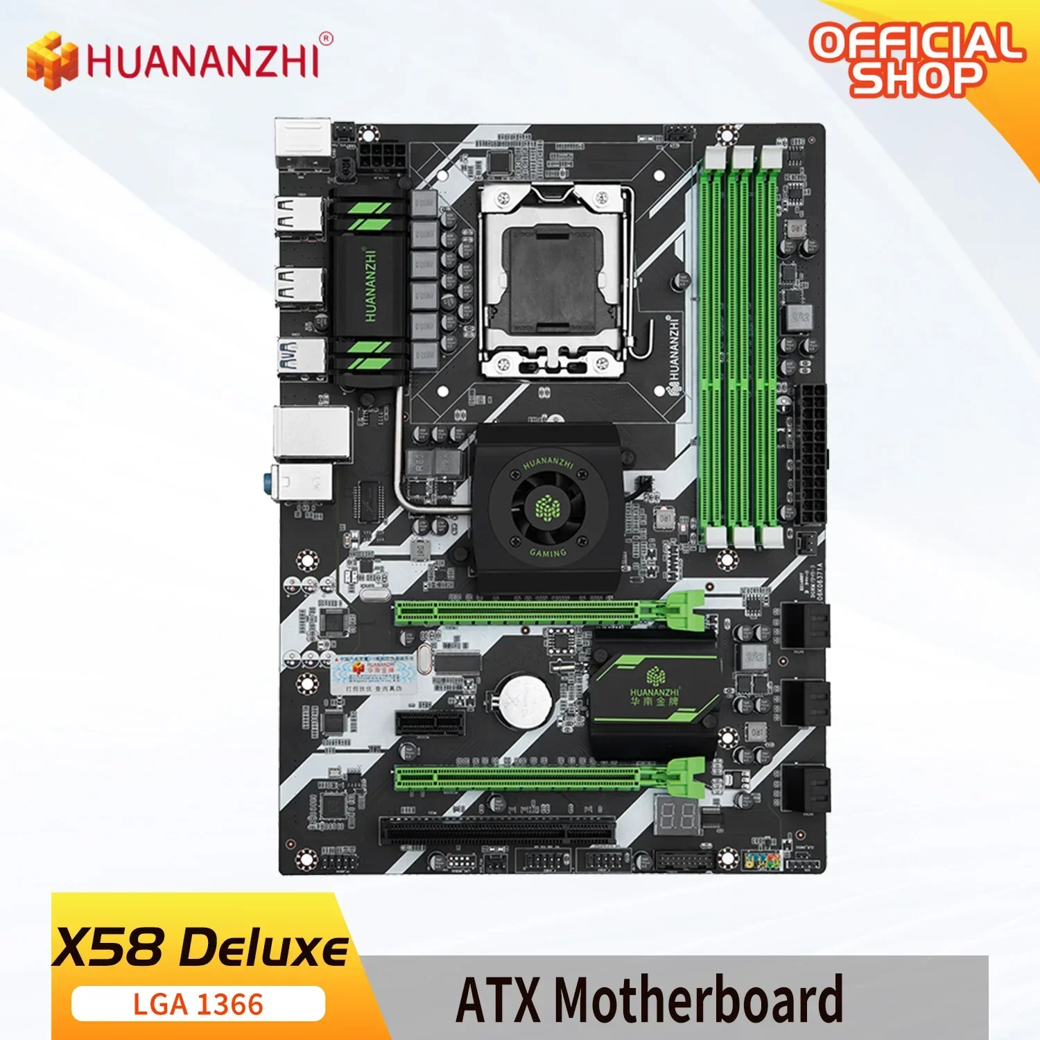 

HUANANZHI X58 LGA 1366 X58 Deluxe motherboard support RECC NON-ECC DDR3 and xeon X5670 X5575 X5650 X5660 USB3.0 AMD RX Series RU