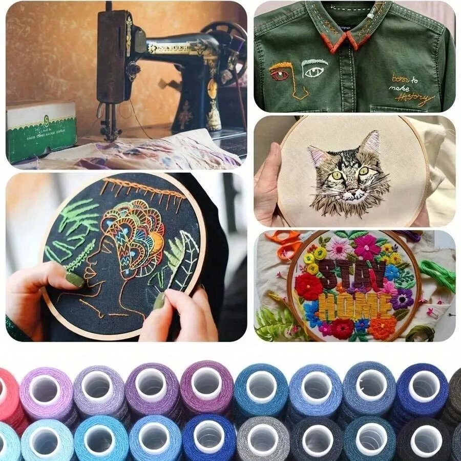 10pcs Random Colors Sewing Thread Yarn Sewing Thread Roll Machine Hand Embroidery Roll Strong And Durable For Home Sewing ﻿