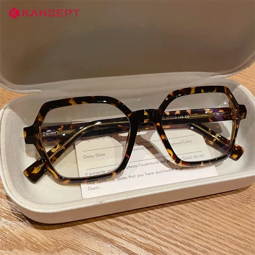 Imagen 2 del producto KANSEPT Gafas cuadradas Wo, gafas de lectura para hombre, gafas transparentes con luz azul para mujer, lentes ópticos con gafas de receta-3