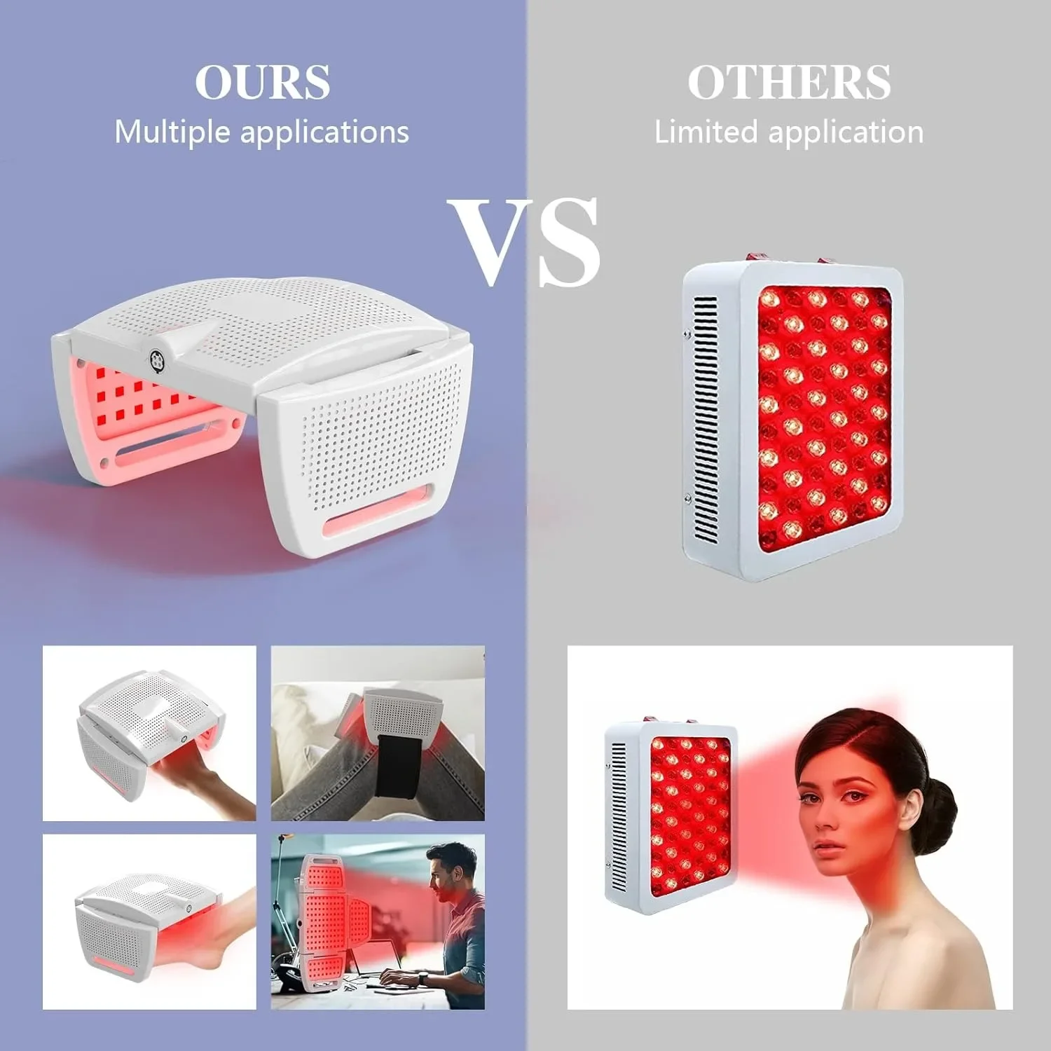 Red Light Therapy Panel 312pcs 630nm 660nm 880nm Visible Infrared Light Belt 270-Degree Foldable Fatigue Knee Feet Body Relief