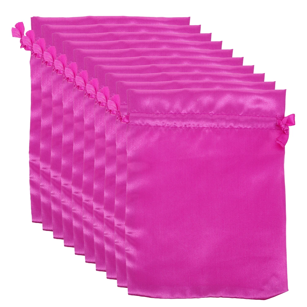 

10 Pcs Cosmetics Holder Bag Bags Satin Shiny Purple 10x15cm Makeup Organizer Toiletry Gift Pouches Storage