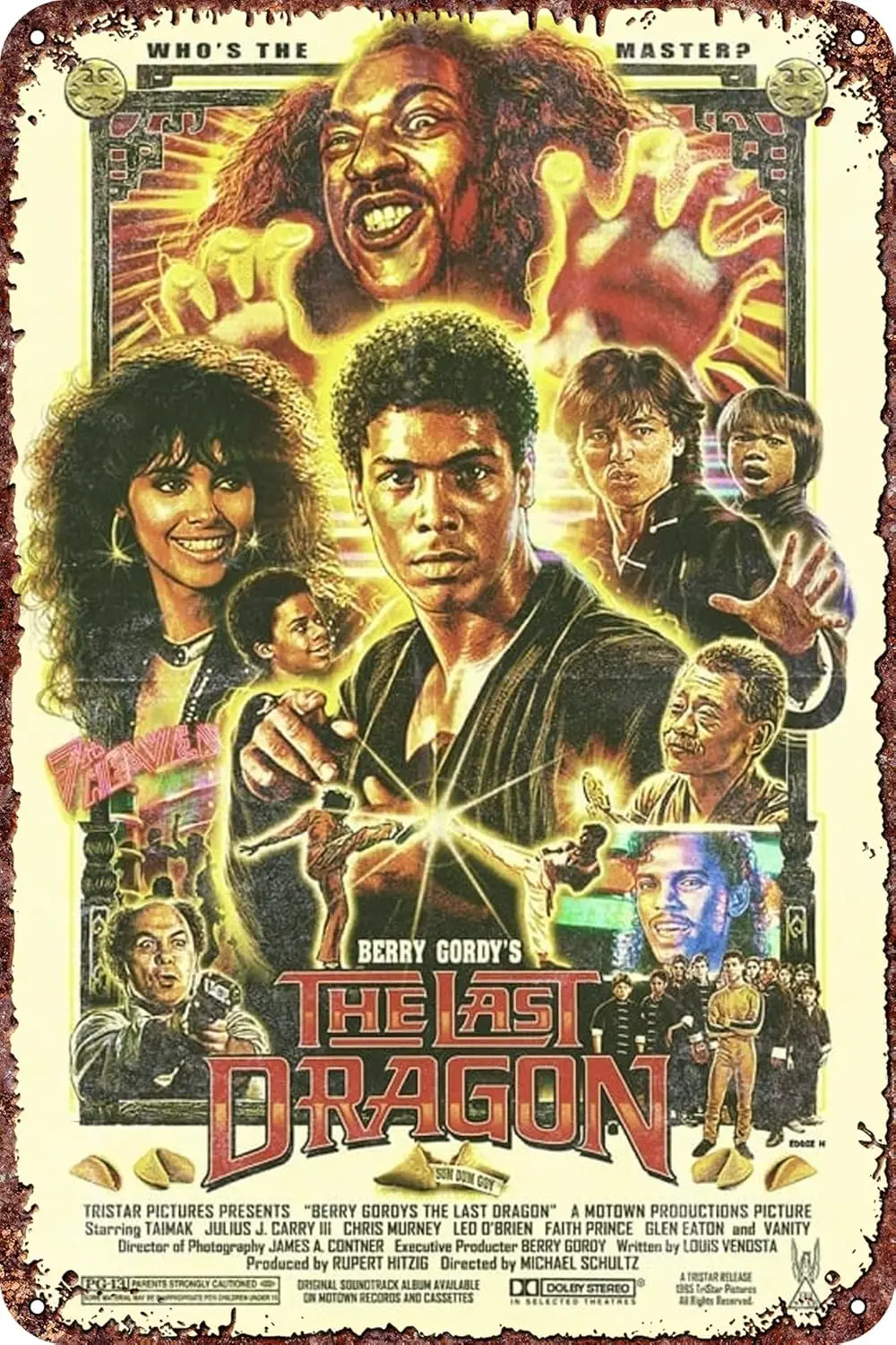 The Last Dragon movie Metal Tin Sign Poster Decor for Living Room Cafe Decorative Sign for Wall 12x8Inches