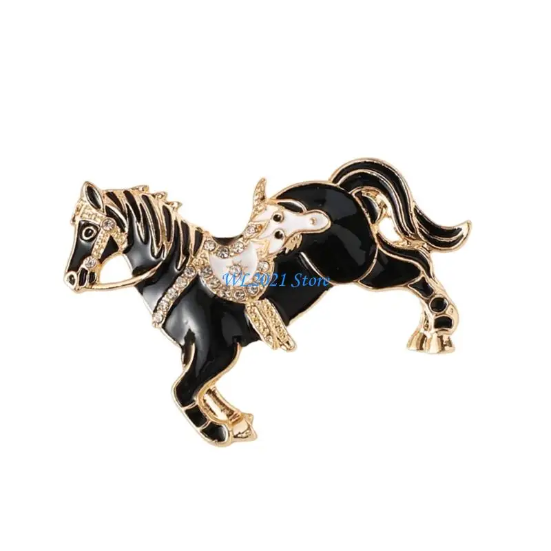 G5GC Alloy Horse Brooch Pin مريح ارتداء شارة طلاء سهلة الاستخدام زخرفية زخرفية لمناسبة مختلفة
