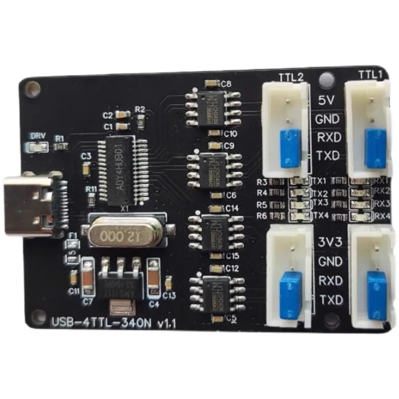 USB to 4-channel TTL serial module CH340N HUB Standalone 4-channel TTL