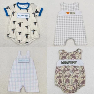 Bordado do bebê recém-nascido Camo Patos Xadrez Romper, Macacão Bodysuit, Menino Criança Macacão, Roupas por atacado, 1 Pc 10 principais vendas roupas de bebe no atacado - №6