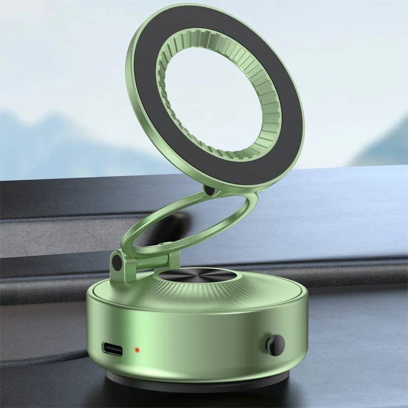 Magnetic Vacuum Car Phone Holder 360° Rotating Foldable Dashboard Mount Strong Suction GPS Stand for iPhone Android