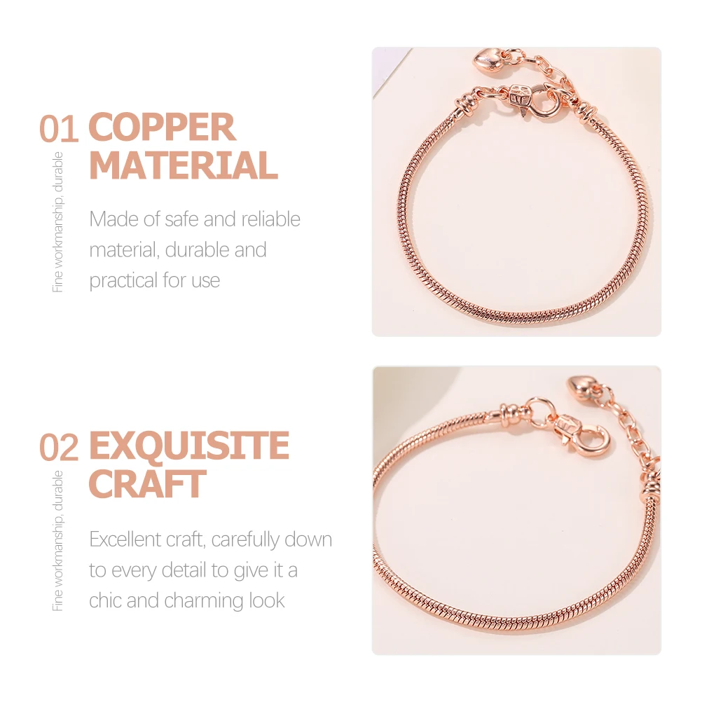 

12 Pcs Snake Bone Chain Copper Women Jewelry Bracelet Bracelets Decoration DIY Decorative Rose Adjustable Metal