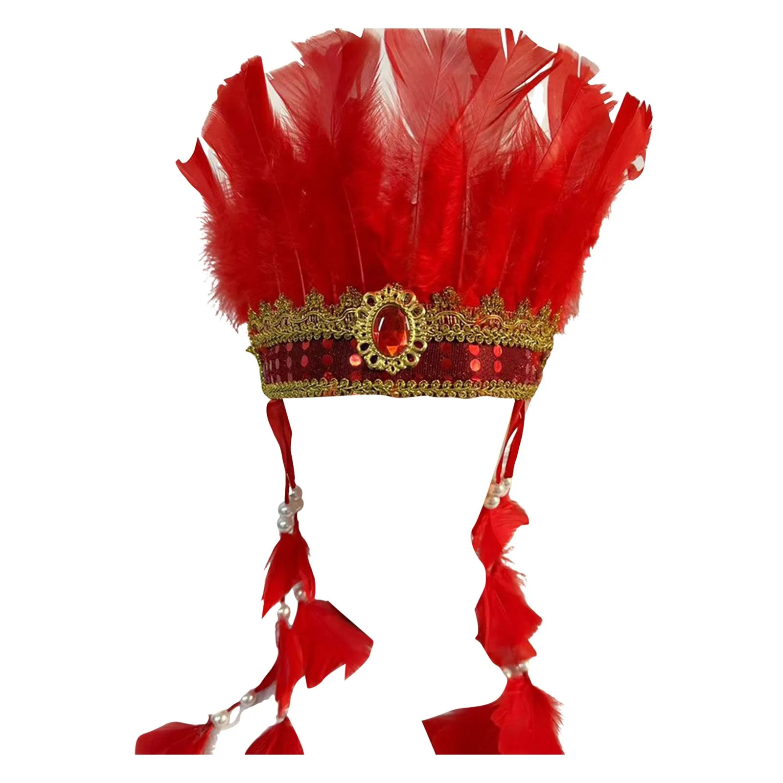 

Headband for Sports Carnival Headpieces For Women Feather Headdress Accessories 1920s Flapper Mens Sweat Headbands Exercise