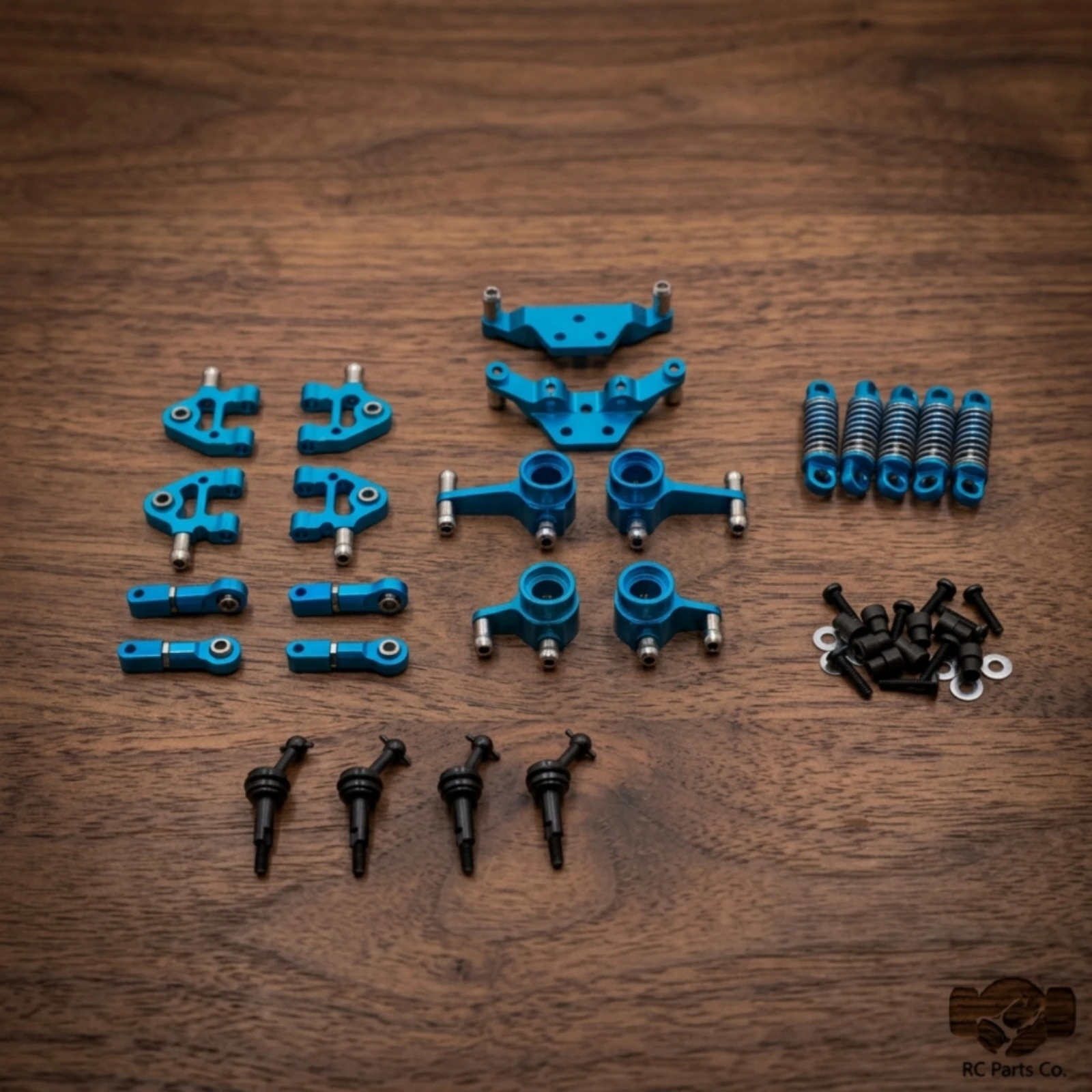 RC Car Shock-Absorbing System Kit Complete Shock-Absorbing System Arms with Shocks Steering Cup Kit Durable Upgrade Parts