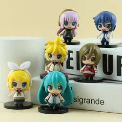 1pcs Random Style 5CM New Anime Hatsune Miku KAITO Rin Len Luka Q version kawaii Figure PVC Model Toys Doll Ornaments Gifts