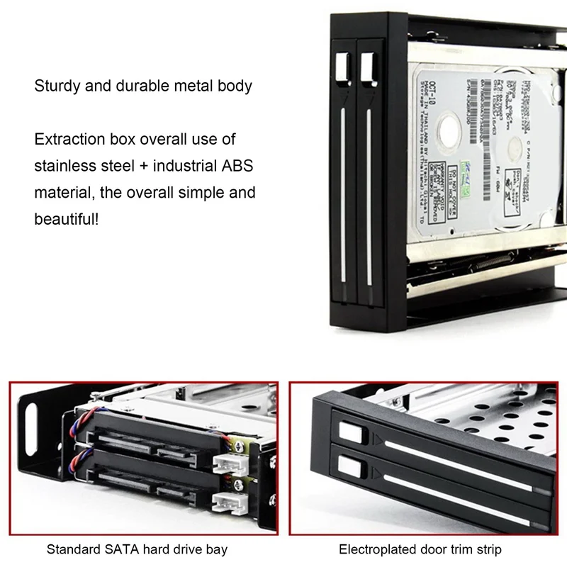 2.5 Inch SSD HDD Enclosure Tray 2-Bay Disk Drive SATA Floppy Drive Enclosure Hard Disk Enclosure Extraction Box