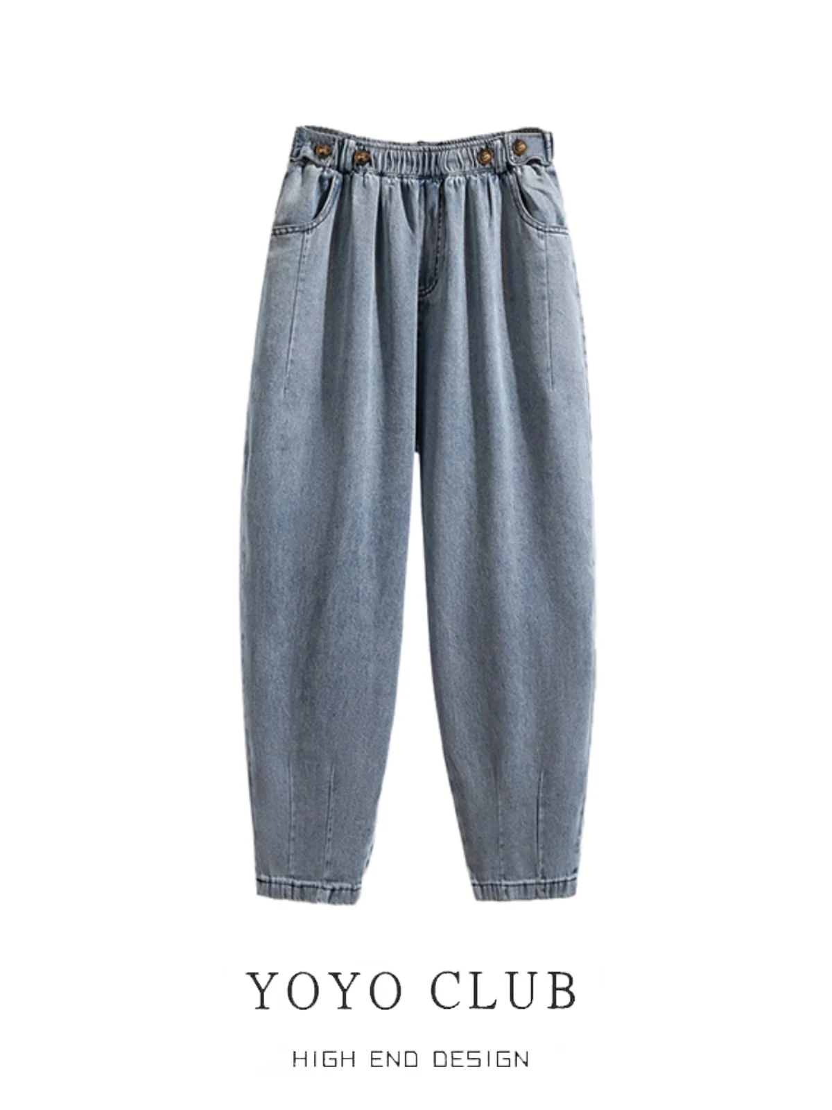 

High Waist Denim Jeans Women's plus Size Summer Thin Harlan Dad Nine Points Pants Loose Fit Jeans Casual Trousers