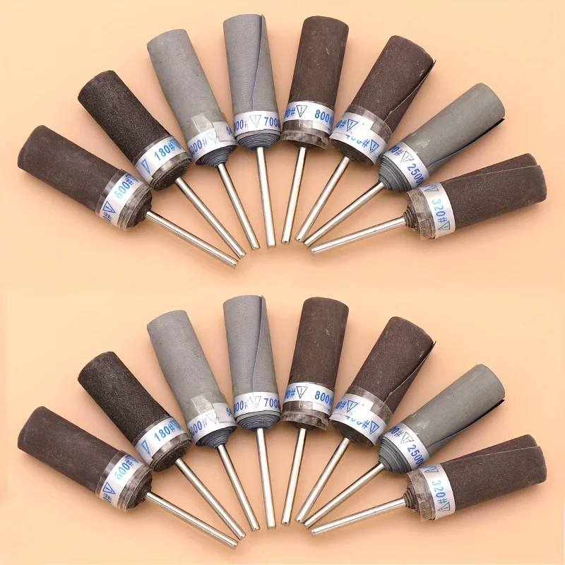 8Pcs 2.35mm Shaft Sanding Sticks Sandpaper Rolls Wheels Polishing Rods Mirror Polishing Rotary Tool Accessories