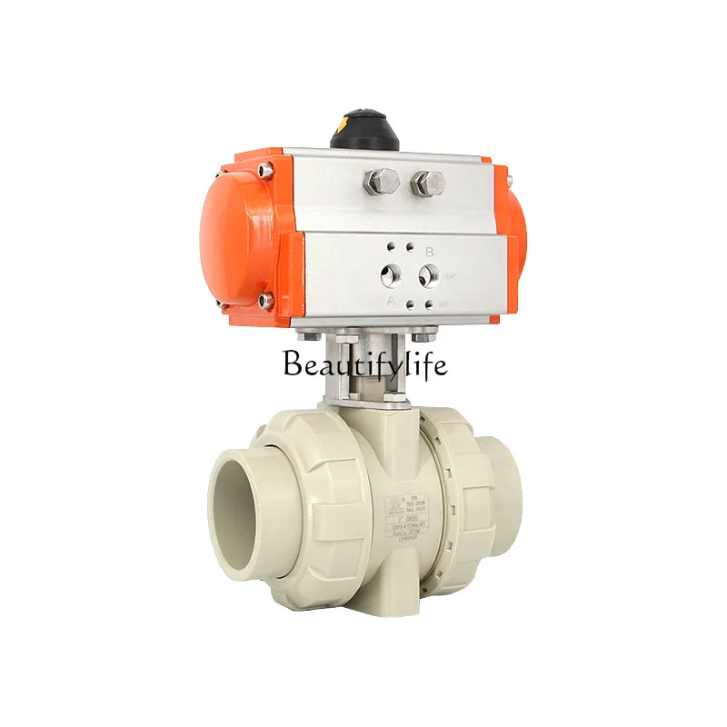 

Q621F-10S pneumatic plastic ball valve double by hot melt